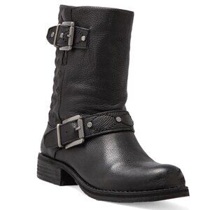 Sam Edelman Leather Buckle Bevin Boots in Black | Size 8